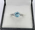 Bague 49 Bague solitaire vintage en platine avec aigue-marine et diamants 58 Facettes Valoir/250