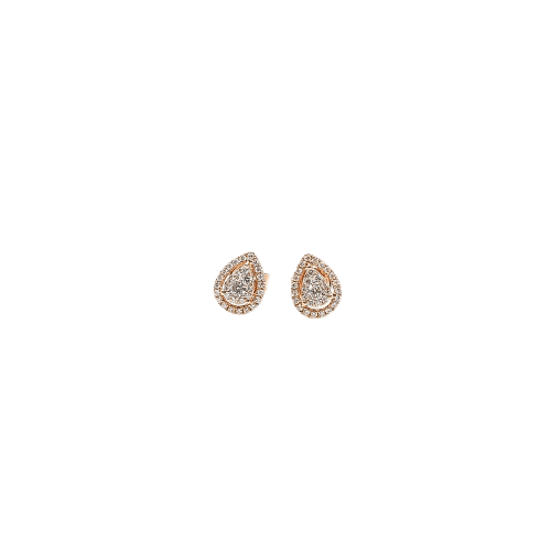 Boucles d'oreilles Boucles d'oreilles en or rose 18 carats et diamants 58 Facettes BO #4998