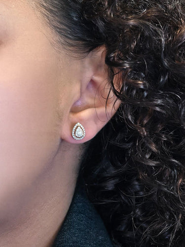 Boucles d'oreilles Boucles d'oreilles en or rose 18 carats et diamants 58 Facettes BO #4998