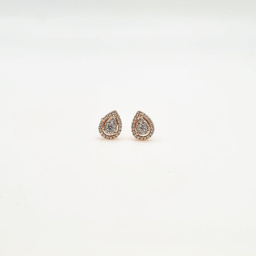 Boucles d'oreilles Boucles d'oreilles en or rose 18 carats et diamants 58 Facettes BO #4998