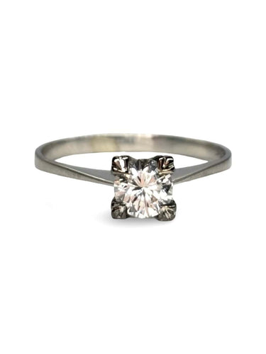Bague 54.5 Solitaire - Bague en or blanc 18K et diamant 0,50 ct 58 Facettes 1764