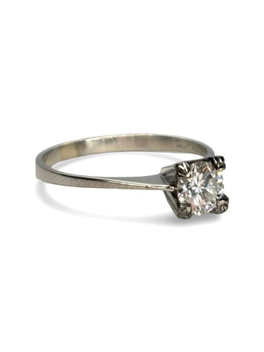 Bague 54.5 Solitaire - Bague en or blanc 18K et diamant 0,50 ct 58 Facettes 1764