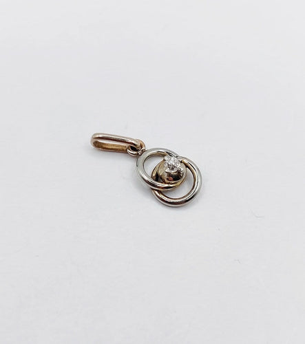 Pendentif Pendentif antique nœud infini en or blanc 18k et diamant (circa 1920) 58 Facettes A06948