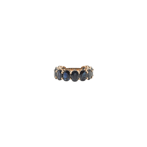 Bague 52 Alliance - Bague en or jaune 18 carats et saphirs 58 Facettes #5011