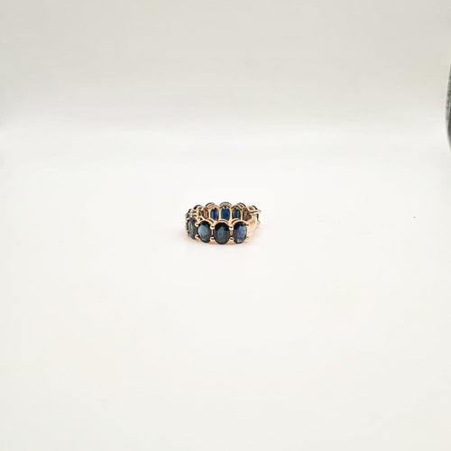 Bague 52 Alliance - Bague en or jaune 18 carats et saphirs 58 Facettes #5011
