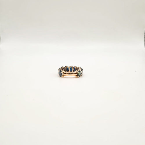 Bague 52 Alliance - Bague en or jaune 18 carats et saphirs 58 Facettes #5011