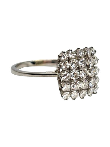 Bague 57 Bague en or blanc 18K sertie de diamants 1,5 ct 58 Facettes 1809
