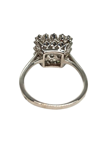 Bague 57 Bague en or blanc 18K sertie de diamants 1,5 ct 58 Facettes 1809