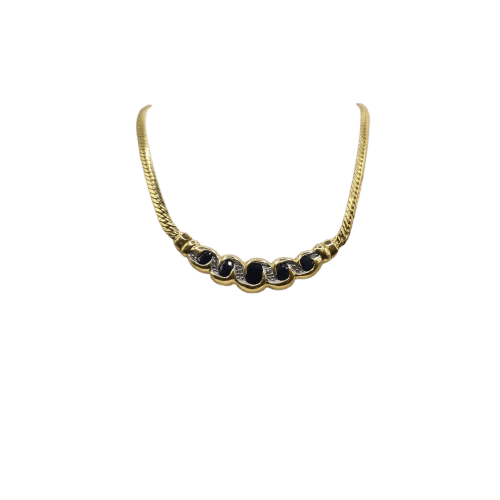 Collier Collier en or jaune 18 carats avec diamants et saphirs 58 Facettes Collier : #2213