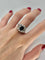 Bague 54 Bague en or blanc 18K avec saphir 1,5 ct et diamants 1 ct 58 Facettes 1774