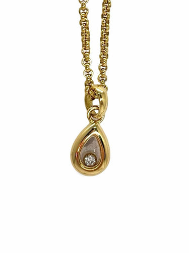 Collier Chopard Happy Diamond - Collier poire en or jaune 18K et diamant 58 Facettes 1800