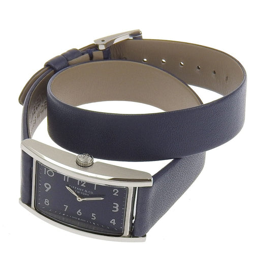 Montre Tiffany & Co. - Montre East West à quartz en acier inoxydable et cuir 58 Facettes uqmxro