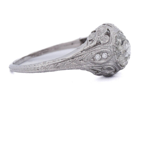Bague 52 Bague Art déco en platine avec diamants 58 Facettes AN 2PL