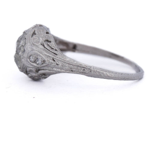 Bague 52 Bague Art déco en platine avec diamants 58 Facettes AN 2PL