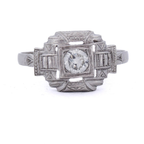 Bague 56 Bague Art déco en platine avec diamant taille ancienne 58 Facettes AN P12 (0059)