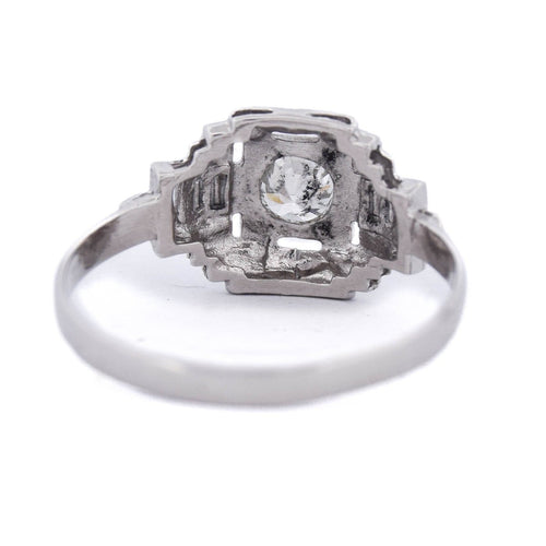 Bague 56 Bague Art déco en platine avec diamant taille ancienne 58 Facettes AN P12 (0059)