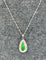 Collier Chaîne et pendentif poire en or blanc 18 ct, jade vert et diamants 58 Facettes 87816-90851 ac12745