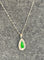 Collier Chaîne et pendentif poire en or blanc 18 ct, jade vert et diamants 58 Facettes 87816-90851 ac12745