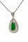 Collier Chaîne et pendentif poire en or blanc 18 ct, jade vert et diamants 58 Facettes 87816-90851 ac12745