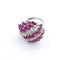 Bague 53 Bague en or blanc 18 kt avec rubis et diamants 58 Facettes 223/26 L