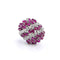 Bague 53 Bague en or blanc 18 kt avec rubis et diamants 58 Facettes 223/26 L