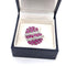 Bague 53 Bague en or blanc 18 kt avec rubis et diamants 58 Facettes 223/26 L