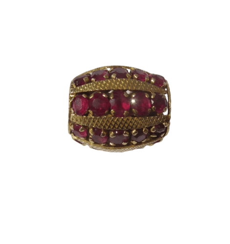 Pendentif Pendentif coulant cylindrique en or jaune 18 carats et rubis naturels 58 Facettes Pendentif