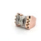 Bague 52 Bague années 80 style demodè en or rose et blanc 18 ct diamants 58 Facettes 223/26 C