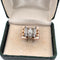 Bague 52 Bague années 80 style demodè en or rose et blanc 18 ct diamants 58 Facettes 223/26 C