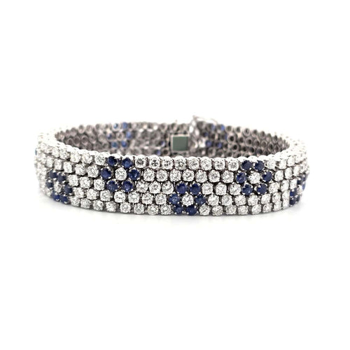 Bracelet Bracelet en diamants et saphirs en or blanc 58 Facettes 222/F 26