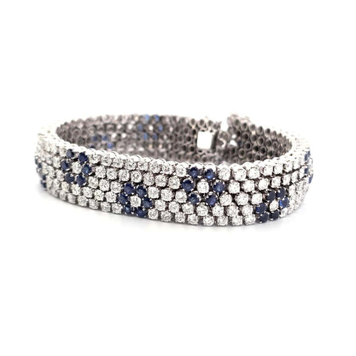 Bracelet Bracelet en diamants et saphirs en or blanc 58 Facettes 222/F 26