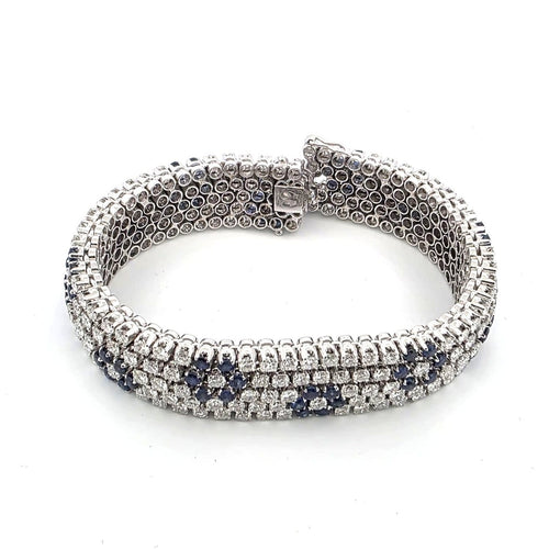Bracelet Bracelet en diamants et saphirs en or blanc 58 Facettes 222/F 26