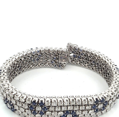Bracelet Bracelet en diamants et saphirs en or blanc 58 Facettes 222/F 26