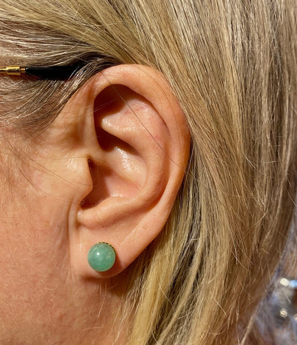 Boucles d'oreilles Boucles d’oreilles - Boules de jade vert en or jaune 18 carats 58 Facettes AB712