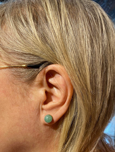 Boucles d'oreilles Boucles d’oreilles - Boules de jade vert en or jaune 18 carats 58 Facettes AB712