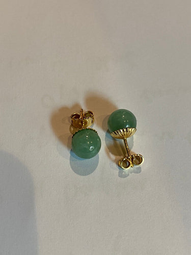 Boucles d'oreilles Boucles d’oreilles - Boules de jade vert en or jaune 18 carats 58 Facettes AB712