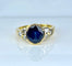 Bague 54 Bague en or jaune 18 carats, saphir et diamants 58 Facettes AB713