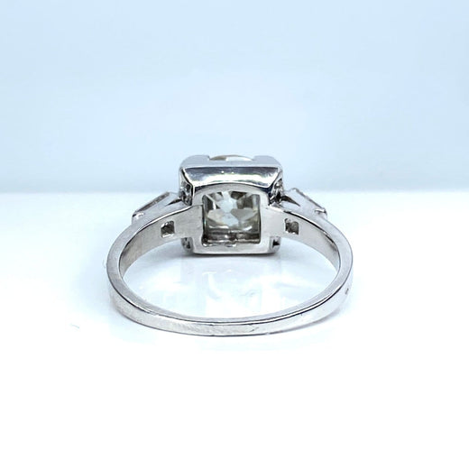 Bague 51 Bague ancienne en or blanc et platine avec diamants 58 Facettes AB714