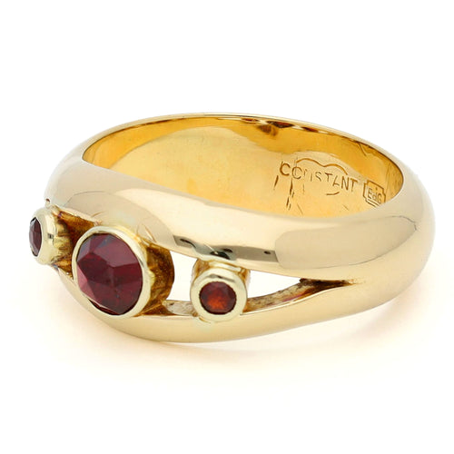 Bague 51 Bague trilogie en or 14k (585) et grenats 58 Facettes D77CD6C451444B5384AA56766FB50C8D