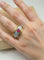 Bague 52 Bague gravée florentine avec rubis en or rose et blanc 18 ct 58 Facettes CV-027