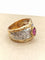 Bague 52 Bague gravée florentine avec rubis en or rose et blanc 18 ct 58 Facettes CV-027