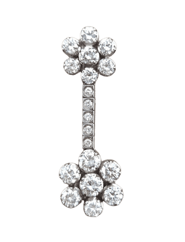 Pendentif Pendentif fleur en or blanc 18 ct et diamants 58 Facettes CV-030