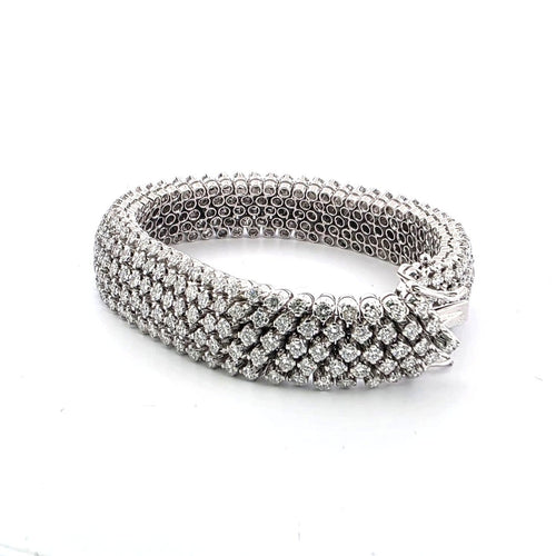 Bracelet Bracelet souple en or blanc 18 ct et diamants 7,50 ct 58 Facettes 222/26 E 115/26