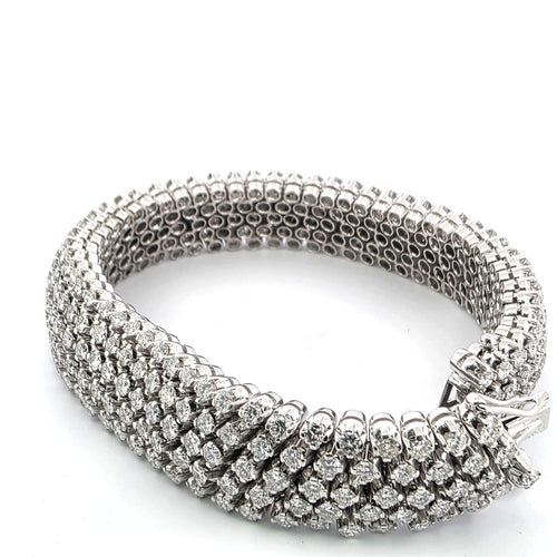 Bracelet Bracelet souple en or blanc 18 ct et diamants 7,50 ct 58 Facettes 222/26 E 115/26