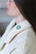 Broche Broche ancienne chrysoprase et diamants en or rose et argent 58 Facettes