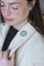Broche Broche ancienne chrysoprase et diamants en or rose et argent 58 Facettes