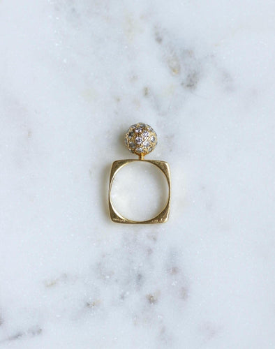 Bague 55 Dinh Van - Bague boule diamant en or jaune 58 Facettes