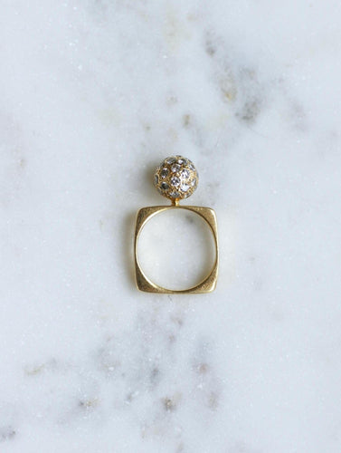 Bague 55 Dinh Van - Bague boule diamant en or jaune 58 Facettes
