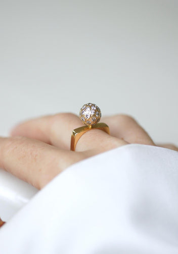 Bague 55 Dinh Van - Bague boule diamant en or jaune 58 Facettes