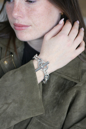 Bracelet Hermès Chaîne d'Ancre - Bracelet grand modèle en argent 925, 21,50 cm 58 Facettes